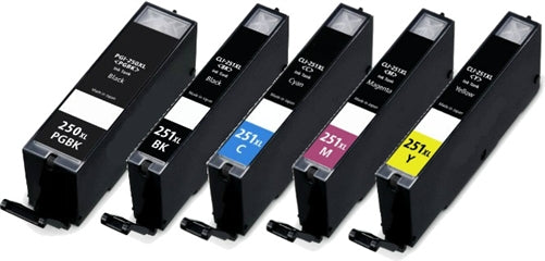 Compatible Canon PGi250XL & CLi251XL Set of 5 ink cartridges